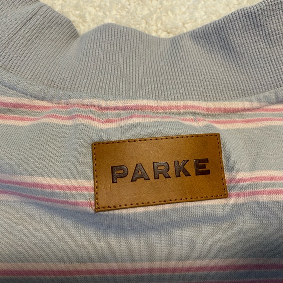 Parke Valentine’s Day Mockneck Pullover Lavender Darling Stripe Size XXL New - Picture 5 of 10